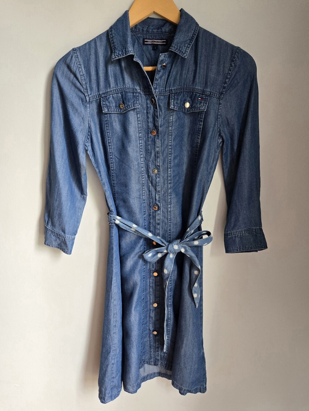 TOMMY HILFIGER Lyocell Shirt Dress With Tie Belt